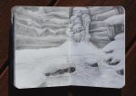 Frozen waterfall drawing