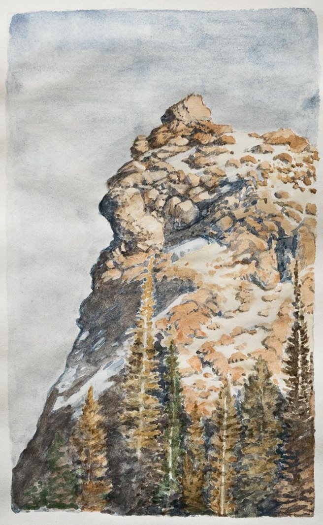 Evening Mountain in Watercolor